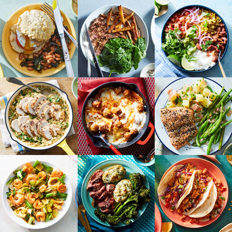Images of sample dinners